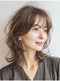 大人ミディアム　白髪ぼかし　脱白髪染めハイライト40代50代60代