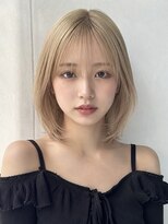 ベル 新宿(Belle)&nbsp;ミルクベージュ抜きっぱなしブリーチレイヤーボブくびれレイヤー