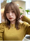 顔周りレイヤー×アッシュベージュ