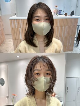 タス(tas) tas似合わせカット before&after 【ミディアムウルフパーマ】