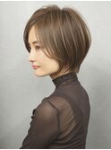 韓国ヘアーハッシュカットレイヤーカットグレージュブリーチ無し