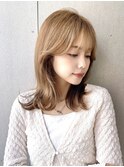 グレージュ/韓国風ブリーチ/小顔/顔まわりレイヤー/髪質改善★6