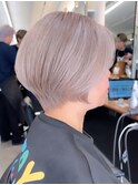 表参道髪質改善カラーウルフショートヘアッシュグレージュ40代
