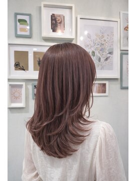 ヘアーディープ(hair deep) レイヤー×ピンクベージュ