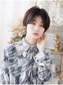 ナチュラルショート/マッシュショート/小顔カット/暗髪/透明感g