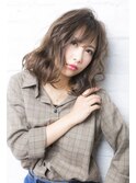 大人カジュアルセミロング前髪【所沢】