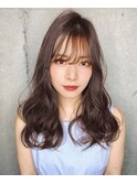 20代30代シースルーバングとゆるっとパーマ