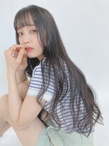 ルービック 梅田茶屋町(Rubik)&nbsp;ブルーブラック/ミニウルフシースルー前髪ワンホン韓国