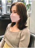 ペールベージュカラー☆大人かわいい美髪くびれヘア外ハネボブ
