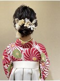 編み込みアップスタイル