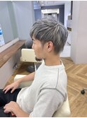 メンズショート ツーブロ シルバー モテ髪 三宮 元町