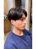 スパイキーショート_マッシュパーマハイライト波巻き