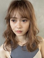 パーク(PARK)&nbsp;おくれ毛ミディアムレイヤー×ウォームベージュ