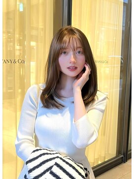 ラル 立川南口(lar) 内外兼用ミディアム_美髪ピンクブラウン切りっぱなしボブ