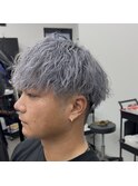 ブリーチパーマ/ツイスパ/シルバーアッシュ/シルバーヘア