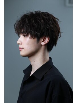 リップスヘアー 梅田アネックス(LIPPS hair) 無造作波巻きスパイラルパーマセンターパートウルフマッシュ