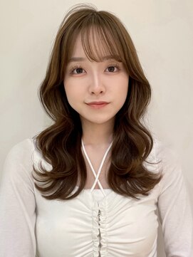 バイオレットジェム(Violet`jem) 明るめベージュ外ハネ韓国ウェーブヘアMI-16