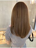 ハイライトカラーミルクティーベージュケアブリーチダブルカラー