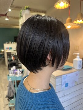 エルデ ナインズ ヘアー スタンド 川口店(elde 9's HAIR STAND) チェリーブラウン/丸顔/ミニウルフ/白髪ぼかし/髪質改善