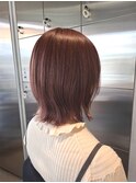 20代30代◎夏ピンクレイヤー×ひし形シルエット小顔カット