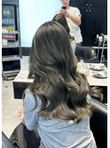 韓国くびれヘア/オリーブグレージュ/プルエクステ/髪質改善
