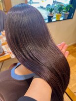 テラスヘア 三条(TERRACEhair) 柔らかストレート×艶カラーの髪質改善メニュー