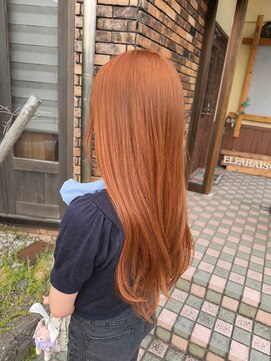 エルパライソ 鯖江店(Elparaiso) 【ブリーチなし】オレンジカラー