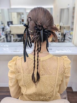 京都ヘアセット着付け専門サロン 夢館 五条店(yumeyakata) カチモリロープ編みアレンジ