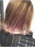 ベージュ×インナーラベンダー ［stylist 大塚］