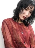 ニュアンスパーマ  美シルエットウルフパーマ アッシュブラック