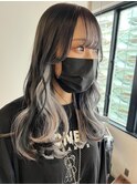 渋谷 インナーカラーホワイト/グレー/ミルクティーアッシュ