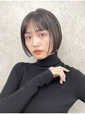 ナチュラルボブミニボブ前下がりボブ黒髪ショートボブ20代30代