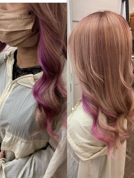 クラン ヘアーアンドスタジオ(CLAN hair & studio) ピンクカラー