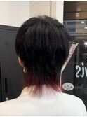 襟足の赤がかっこいいインナーカラーウルフカット♪あゆむ