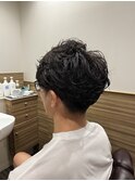 20代30代爽やかイケメンツーブロック束感ロッドパーマ