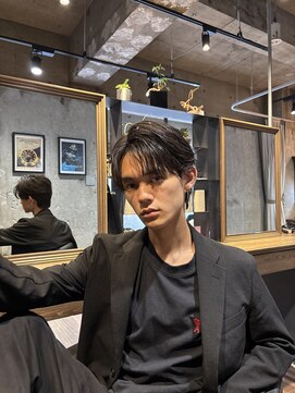 メンズココ メンズパーマ 韓国ヘア 日本橋店(MENS COCO) フェザーパーマメンズセンターパート