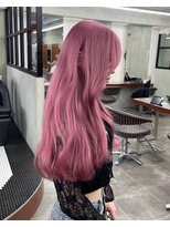 ニコ トウキョウ 渋谷(nico TOKYO)&nbsp;ブリーチカラーハイトーンピンクブラウン韓国レイヤーロング