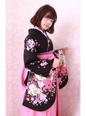 卒業式ヘアアレンジ　袴着付け　卒業式セット