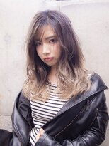 メノン(Menon) 小顔　ことりベージュ　グラデーションネイビーカラーラフカール