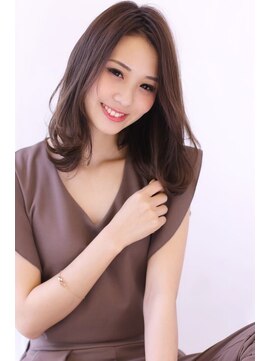 オーロ 緑地公園店(ORO) オリーブカラーハイライトカラー小顔くすみカラーかきあげ前髪