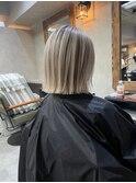 バレイヤージュ、ココアベージュ、ハイライト、グレージュカラー