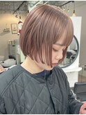 ナチュラルボブショートミニボブダブルカラーハイライトブリーチ