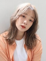 ラッキーヘア 加古川(Lucky Hair) ハイトーンベージュカラー×透け感くびれセミロング