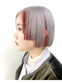ステップカット　デザインカラー　ハイトーンボブ