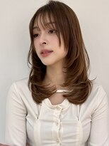 バイオレットジェム(Violet`jem)&nbsp;ミディアムレイヤーセミディシアーカラー顔周りカット小顔ヘア