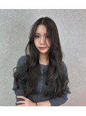 博多韓国ヘア/センターパート/透明感カラーレイヤーカットロング