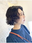 伸ばしかけパーマ×ボブ