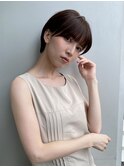 前髪あり耳掛け丸みボブコンパクトショート20代30代40代50代