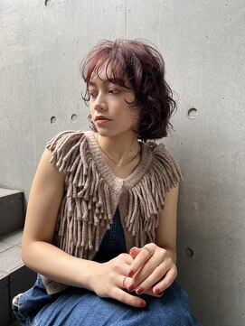 エディット トウキョウ(e.dit tokyo) 【e.dit tokyo aco】ボブパーマ暖色カラーワインレッド