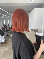 ノートエートル 西金沢(Nought etre)&nbsp;ハイトーンカラー/ピンクオレンジ/ツヤ髪スタイル/ブリーチカラ